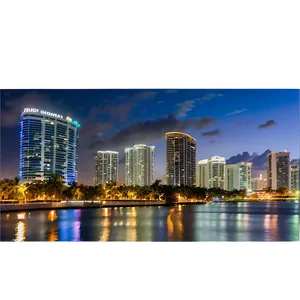 Miami Skyline With Sports Arena PNG 74