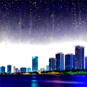 Miami Skyline With Starry Night Png 06272024 PNG image