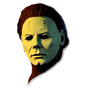 Michael Myers Stylized Face Graphic PNG 24