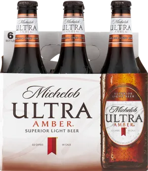 Michelob Ultra Amber Light Beer Pack PNG image