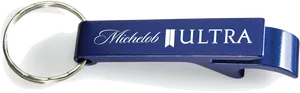 Michelob Ultra Branded Bottle Opener Keychain PNG image