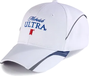 Michelob Ultra Branded White Cap PNG image