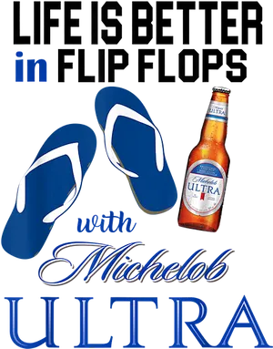 Michelob Ultra Flip Flops Ad PNG image