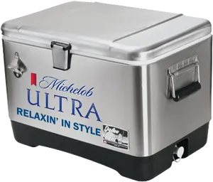 Michelob Ultra Metal Cooler Relaxing In Style PNG image