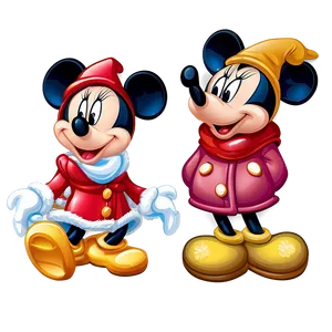 Mickey And Minnie Cozy Winter PNG Ylc PNG