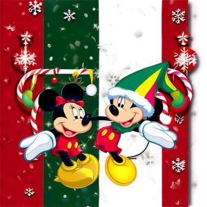 Mickey And Minnie Festive Christmas PNG Gav PNG
