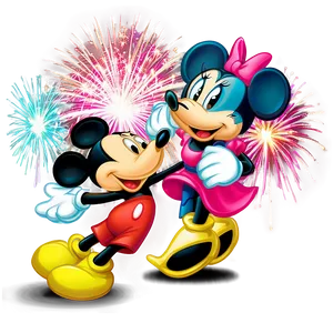 Mickey And Minnie Fireworks PNG 06122024