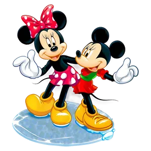 Mickey And Minnie On Ice PNG Fce