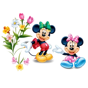 Mickey And Minnie Springtime PNG 06122024