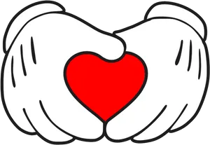 Mickey Hands Forming Heart PNG image