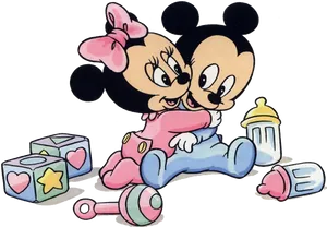 Mickey Minnie Baby Playtime PNG image
