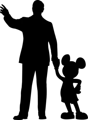 Mickey_ Mouse_and_ Partner_ Silhouette PNG