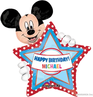 Mickey Mouse Birthday Balloon Celebration PNG image