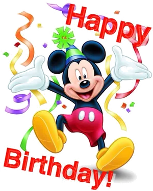 Mickey Mouse Celebrating Birthday PNG image