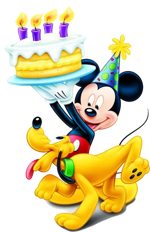 Mickey Mouse Celebrating Birthday PNG image