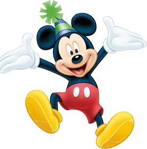 Mickey Mouse Celebration Pose PNG image