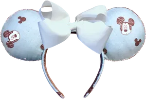 Mickey Mouse Ears Headbandwith Bow PNG image