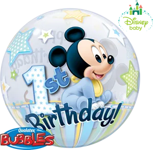 Mickey Mouse_ First Birthday_ Balloon PNG image