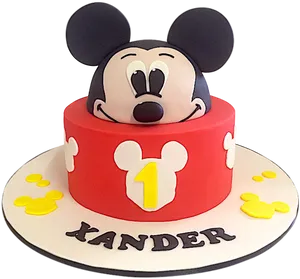 Mickey Mouse First Birthday Cake PNG image