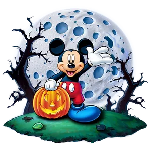 Mickey Mouse Halloween Moon Png 06212024 PNG image