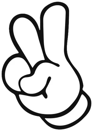 Mickey Mouse Hand Peace Sign PNG image