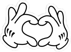 Mickey Mouse Hands Heart Gesture PNG image