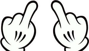 Mickey Mouse Hands Pointing Up PNG image