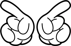 Mickey Mouse Hands Pointing Vector PNG image