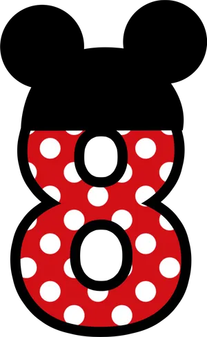 Mickey Mouse Inspired Number8 PNG image