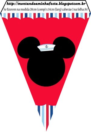 Mickey Mouse Sailor Banner Design PNG image