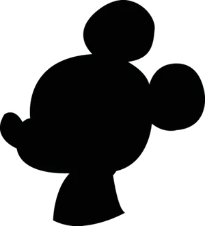 Mickey Mouse Silhouette Black Background.png PNG