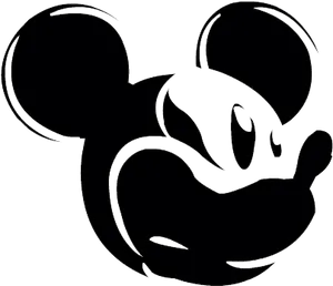 Mickey Mouse Silhouette Outline PNG