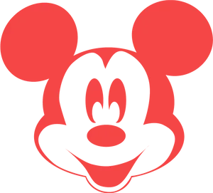 Mickey Mouse Silhouette Red Black PNG image