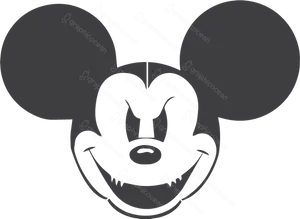 Mickey Mouse Silhouette Watermark PNG image