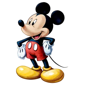 Mickey Mouse Watercolor Effect PNG 06292024