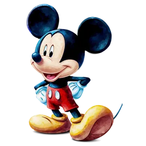 Mickey Mouse Watercolor Effect PNG 64