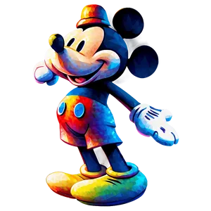 Mickey Mouse Watercolor Effect PNG Bkc