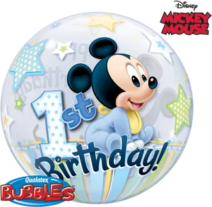 Mickey Mouse1st Birthday Balloon PNG image