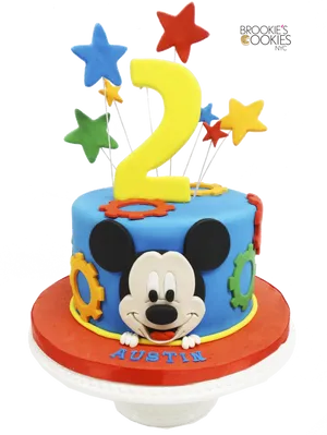 Mickey Mouse2nd Birthday Cake PNG image