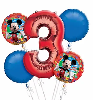 Mickey Mouse3rd Birthday Balloons PNG image