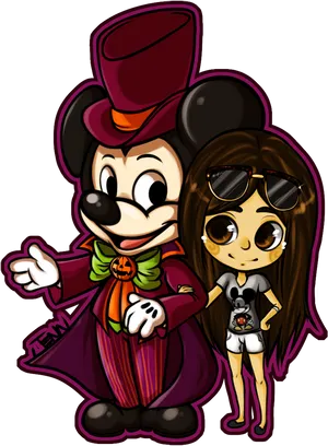 Mickeyand Friend Halloween Costume PNG image