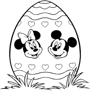 Mickeyand Minnie Easter Egg Sketch PNG image