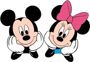 Mickeyand Minnie Faces PNG image