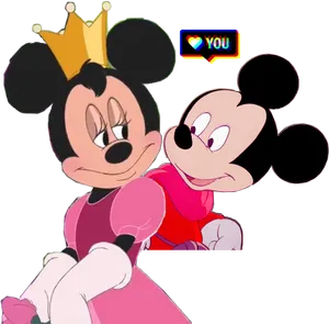 Mickeyand Minnie Love Expression PNG image
