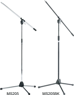 Microphone Stands Blackand Silver PNG image