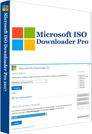 Microsoft I S O Downloader Pro Software Interface2017 PNG image