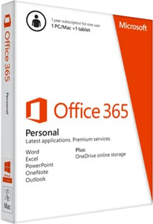 Microsoft Office365 Personal Box PNG image