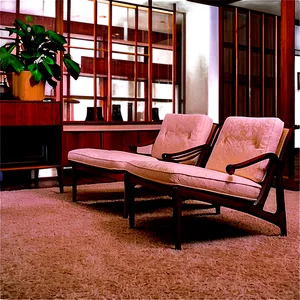 Mid-century Living Room Png 05242024 PNG image