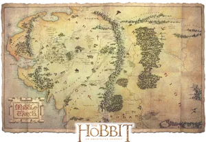 Middle Earth Map The Hobbit Journey PNG image