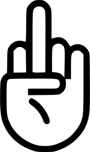 Middle Finger Outline Graphic PNG image